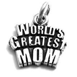WHIMSICAL "WORLD'S GREATEST MOM" CHARM IN STERLING SILVER